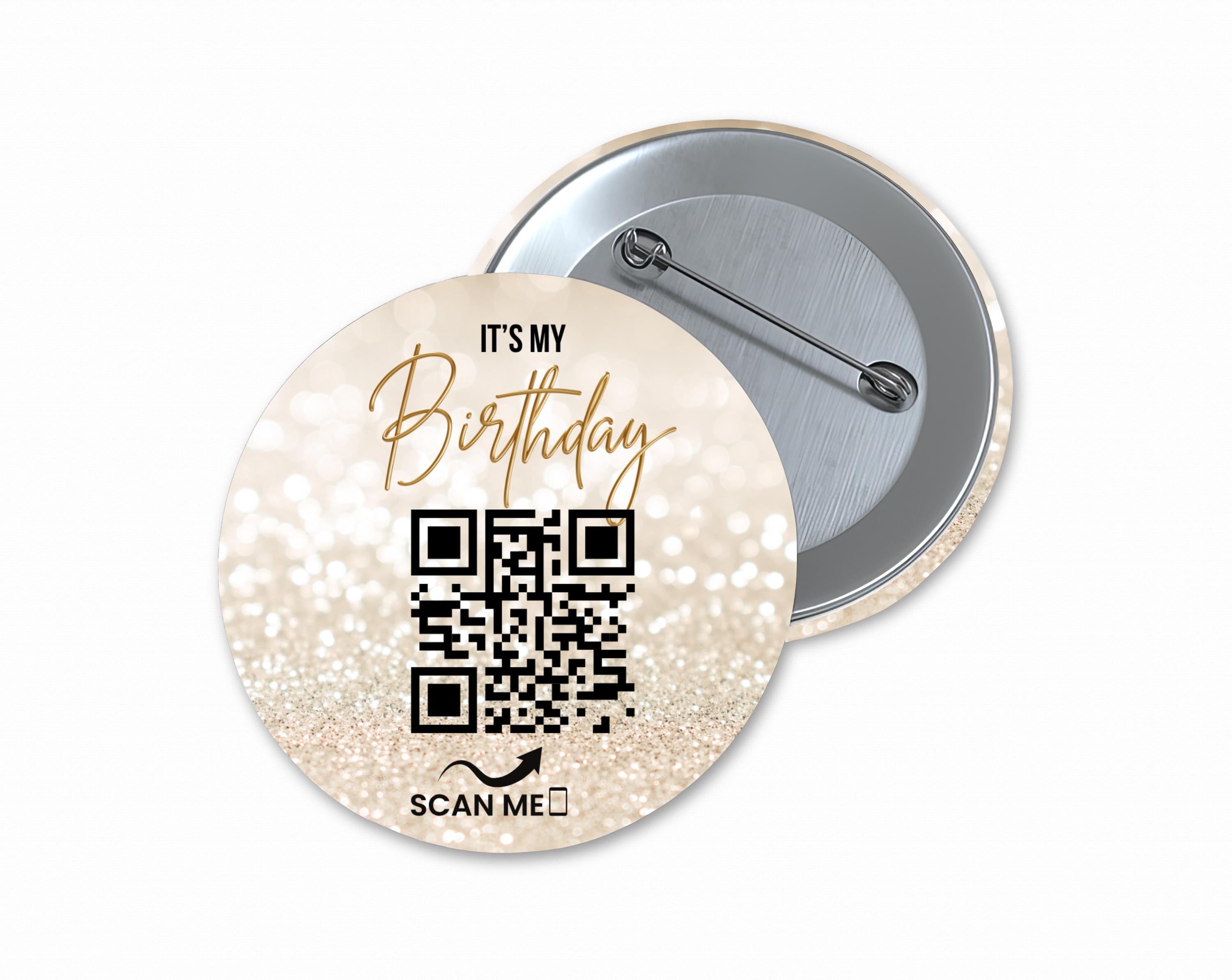 Birthday Cashapp Button Pin Back Badge, Custom Button Pin