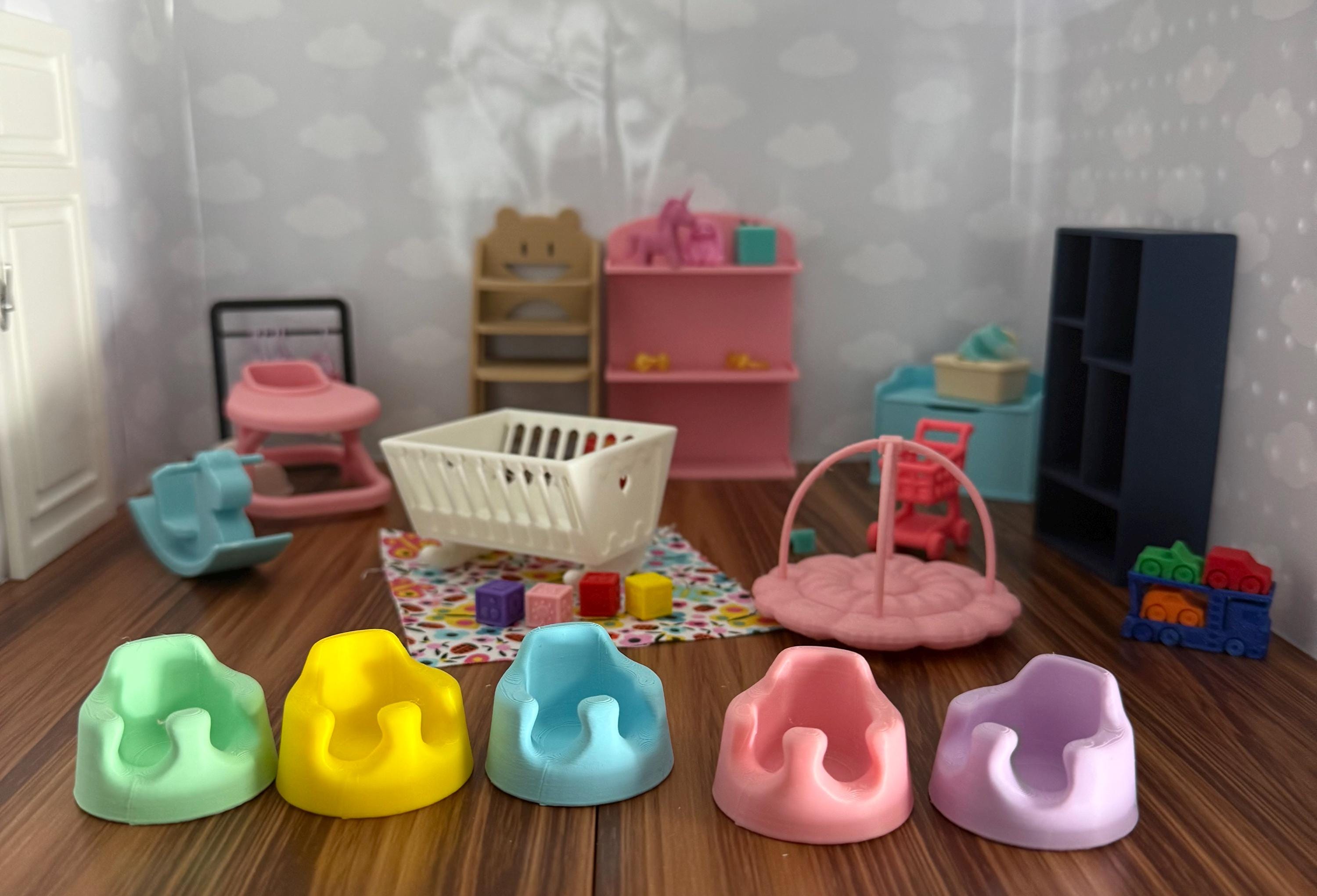 Miniature Baby seat  – 3D Printed Dollhouse Nursery Furniture – Pick Your Color –