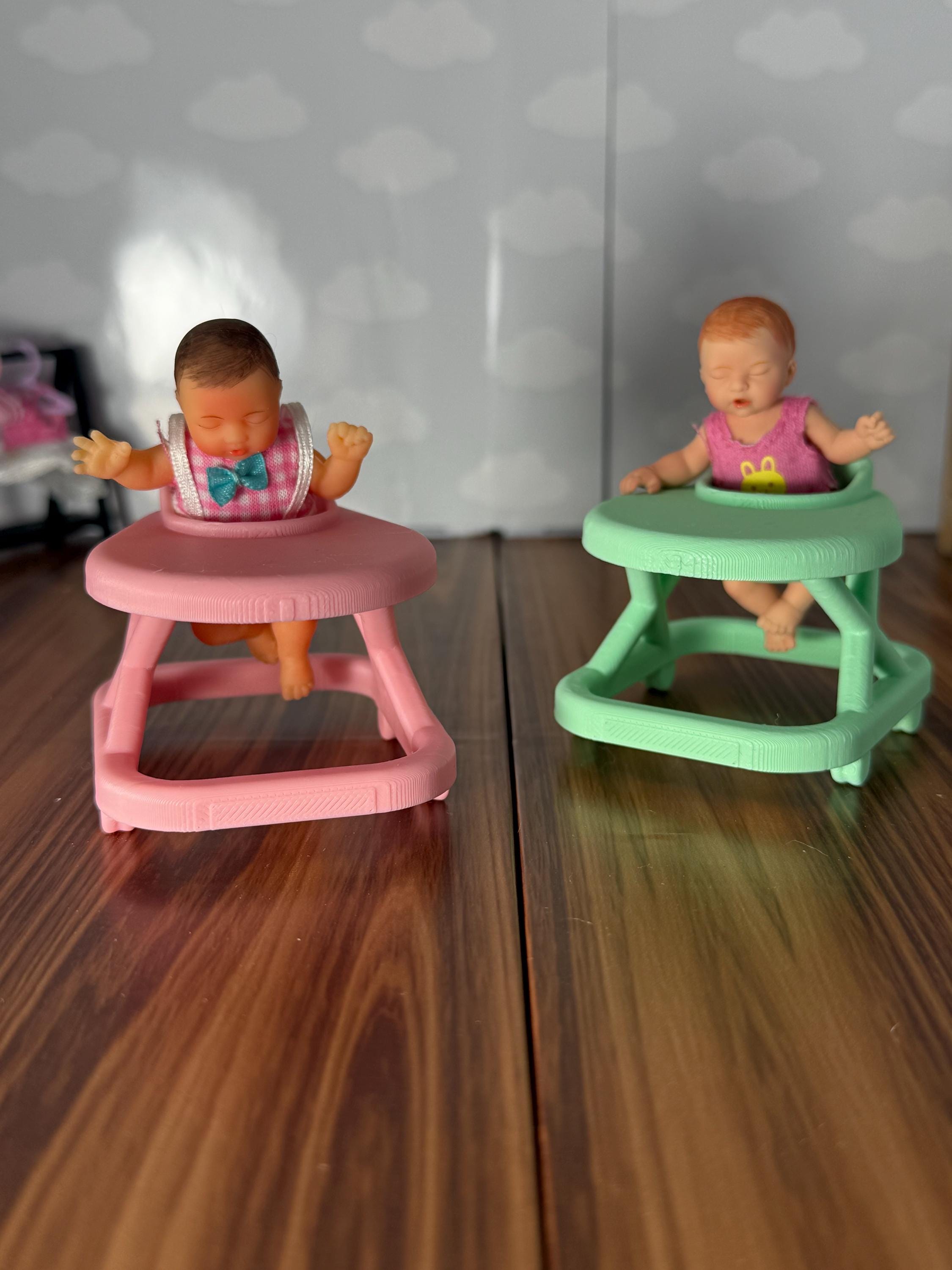Miniature Baby Walker Seat – 3D Printed Dollhouse Nursery Furniture – Pick Your Color –