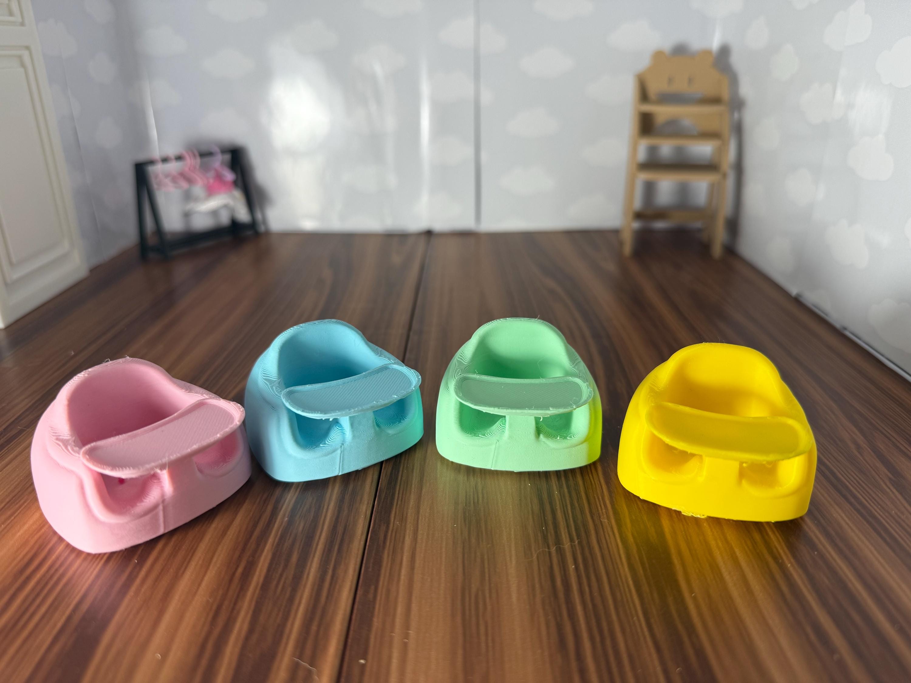 Miniature Baby  Seat with tray  – 3D Printed Dollhouse Nursery Furniture – Pick Your Color –