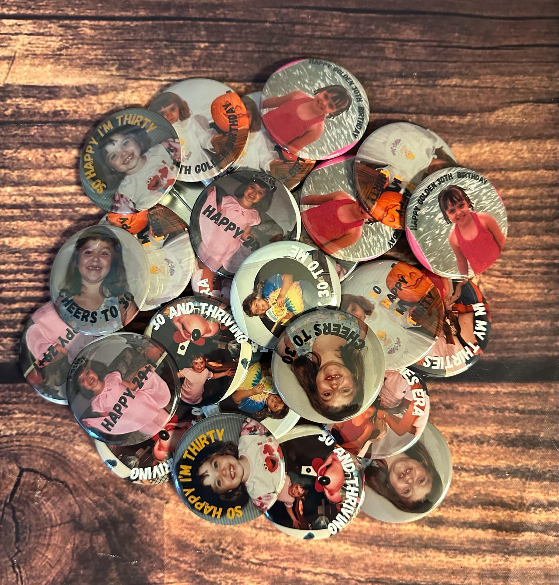 Custom Brithday Pin, Birthday Badge, Party Button, Picture Pin, Birthday Buttons